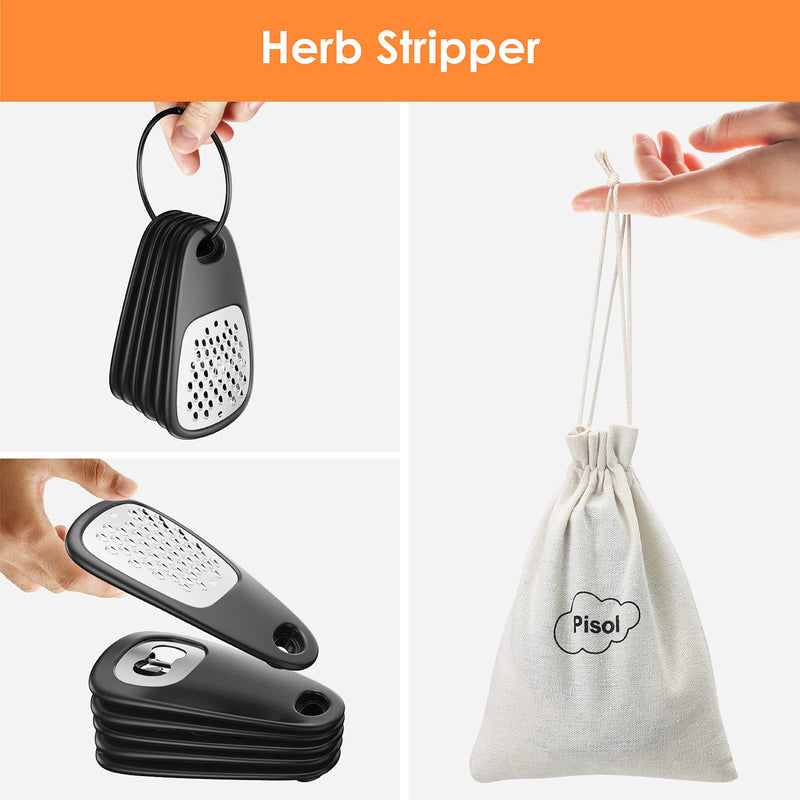 Pisol Kitchen Unique Gadgets Set 6 Pieces, Space Saving, Cheese Grater, Bottle Opener, Fruit Vegetable Peeler, Pizza Cutter, Garlic Ginger Grinder, Herb Stripper Gift Set - Grill Parts America