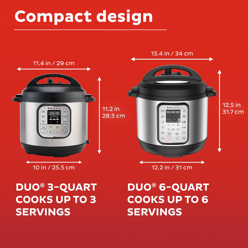 Instant Pot Duo 7-in-1 Mini Electric Pressure Cooker, Slow Rice Cooker, Steamer, Sauté, Yogurt Maker, Warmer & Sterilizer, Includes Free App with over 1900 Recipes, Stainless Steel, 3 Quart - Grill Parts America