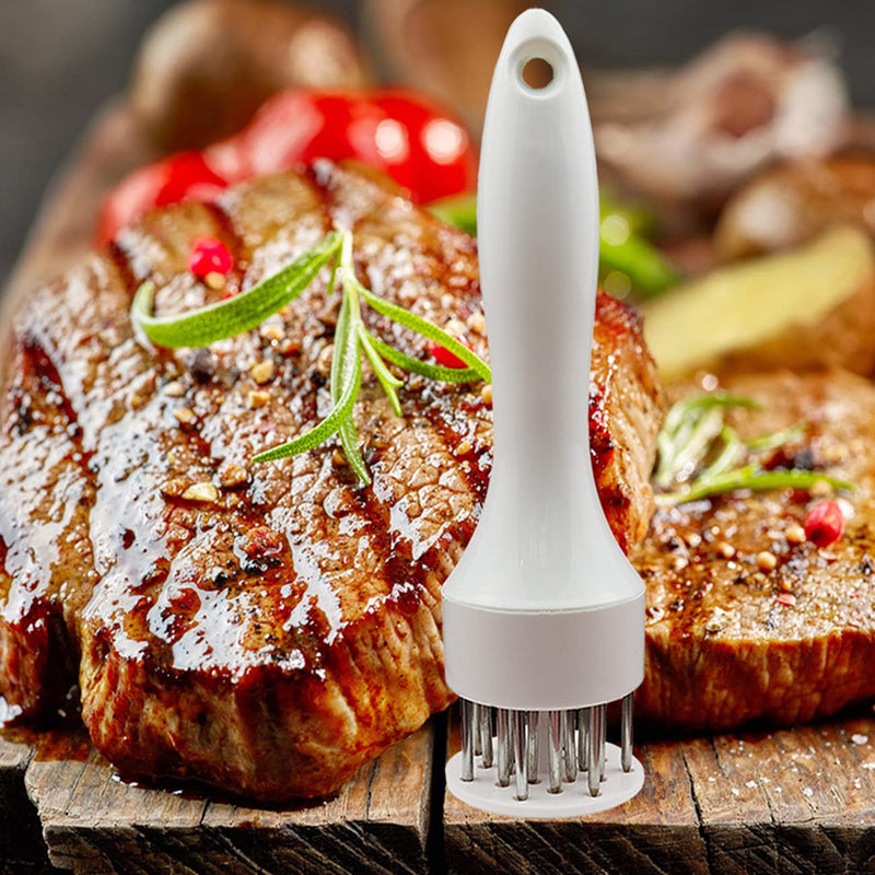 Meat Tenderizer Tool with Ultra Sharp Stainless Steel Needle Blades 2 Pack Meat Tenderizer Tool Profession Kitchen Gadgets Jacquard for Tenderizing and Cooking BBQ, Marinade, Steak, Beef, and Poultry - Grill Parts America
