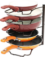 Deco Brothers Pan Organizer Rack for Kitchen Cabinet and Counter, Bronze - Grill Parts America