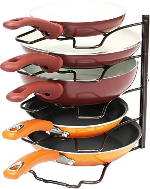 Deco Brothers Pan Organizer Rack for Kitchen Cabinet and Counter, Bronze - Grill Parts America
