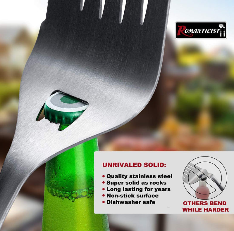 ROMANTICIST 4pc Heavy Duty Grill Accessories for Top Chef - Professional Grill Tools Set & Basic BBQ Tools for Backyard Restaurant Outdoor Kitchen - Deluxe Grill Gift for Dad on Father’s Day Birthday - Grill Parts America