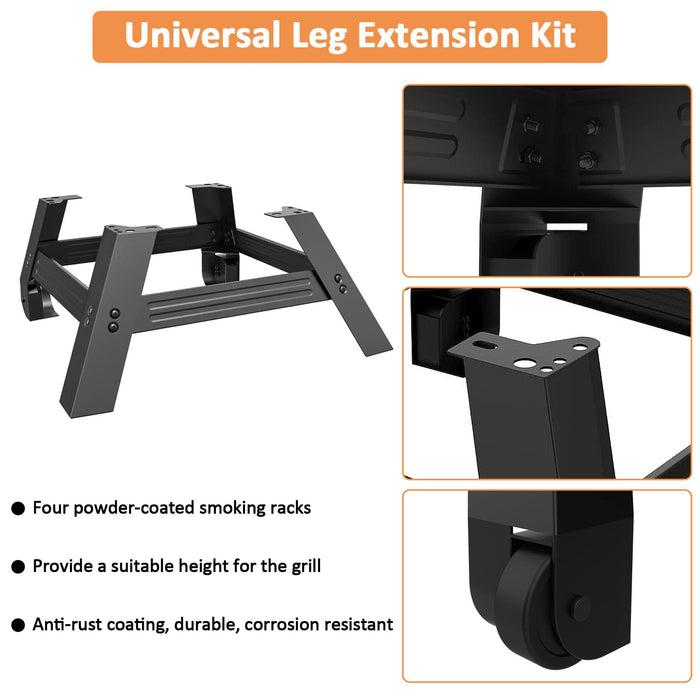 Digital Electric Smoker Stand for Masterbuilt 30 inch & 40 inch Digital Electric Smokers, Fits Masterbuilt MB20101114 MB20071117, MB2007042 Leg Extension Kit with Wheels Accessories - Grill Parts America