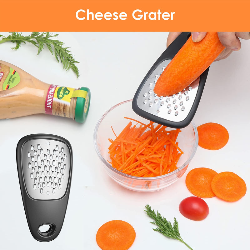Pisol Kitchen Unique Gadgets Set 6 Pieces, Space Saving, Cheese Grater, Bottle Opener, Fruit Vegetable Peeler, Pizza Cutter, Garlic Ginger Grinder, Herb Stripper Gift Set - Grill Parts America