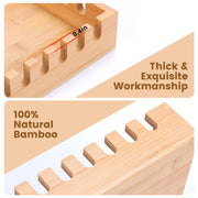 Bamboo Multi-Spoon Rest, Large Baking Tool Holder Rack, YORSEEK BBQ Grill Utensil Holder for Spatulas, Tongs, Ladles, Barbecue Grill Accessories Storage Organizer Multifunction Kitchen Gadgets - Grill Parts America