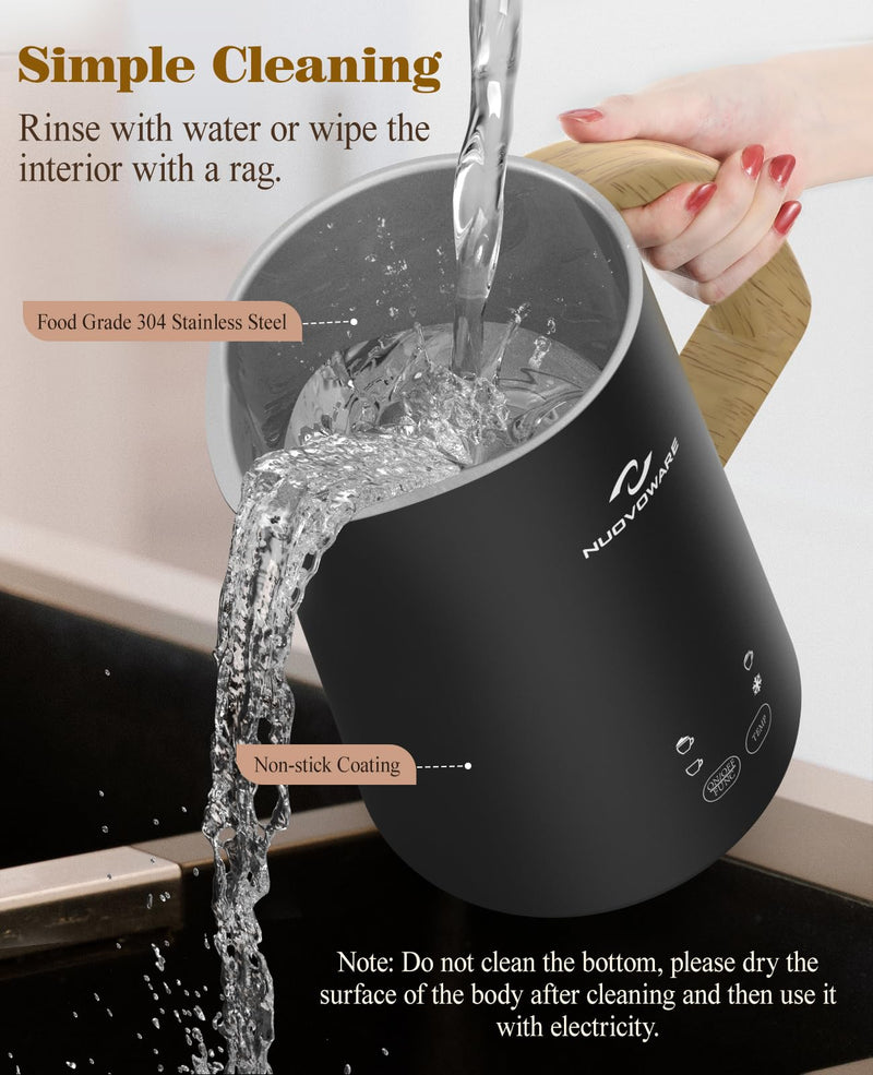 Nuovoware 4 in 1 Milk Frother and Steamer with Temperature Control Display Screen, Electric Automatic Frother for Hot Chocolate Milk, Cappuccinos, Latte, Macchiato, Black - Grill Parts America