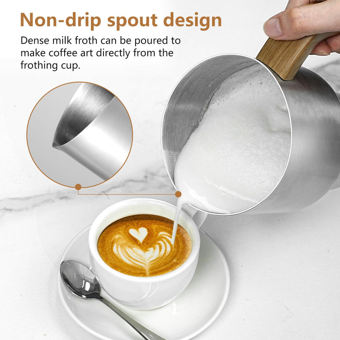 AMZCHEF 8-IN-1 Milk Frother and Steamer 550 Watts, 21 oz Split Stainless Steel Automatic Milk Steamer for Latte, Hot and Cold Milk Froth, Hot Milk, Chocolate Milk, Baby Food - Grill Parts America