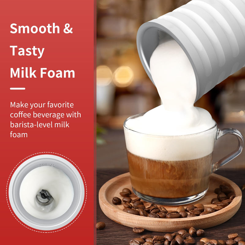 Paris Rhône Milk Frother, Upgraded 4-in-1 Milk Steamer and Frother, Hot & Cold Foam Maker and Milk Warmer with Temperature Control, Auto Shut-Off, Frother for Coffee, Latte, Cappuccino, Macchiato - Grill Parts America