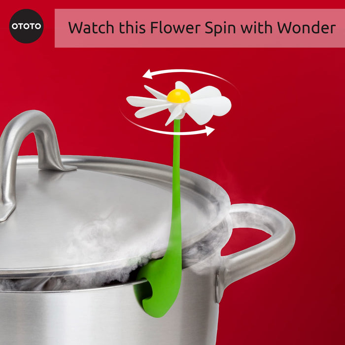 NEW!!! Flower Power Steam Releaser By OTOTO - Fun Kitchen Gadgets - Spinning Flower Lid Holder On Pot & Lid Lifter - Cool Kitchen Gadgets - Cute Gifts for Women, Ototo Kitchen Accessories Gadgets - Grill Parts America