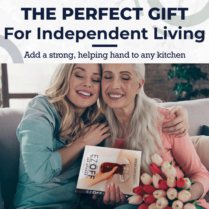 EZ Off Jar Opener for Seniors - Under Cabinet Jar Openers for Weak Hands, Easy Grip, Arthritis jar opener, One Handed Gadgets & Bottle Opener - Essential Kitchen Gadgets for Home Assistance - White - Grill Parts America