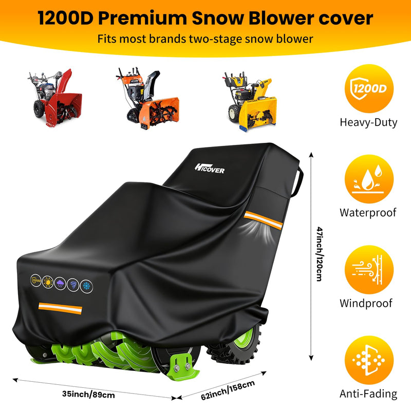 1200D Snowblower Covers Heavy Duty Waterproof,zipper for easy access