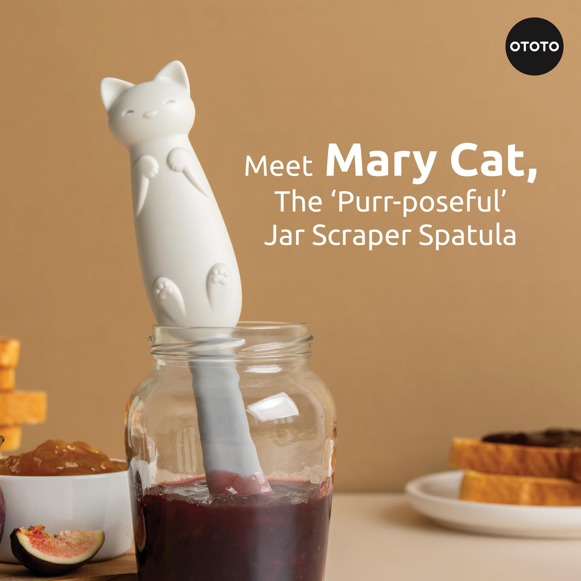 OTOTO Mary Cat Jar Scraper Spatula