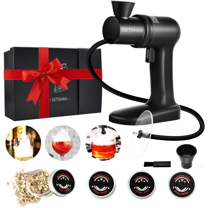 Cocktail Smoker kit, Smoking Gun Drink and Food Smoker Old Fashioned Smoking kit Infuse Cocktail Whiskey Bourbon with Disk Lid and Wood Chips, Starter Kit, 10 PCS - Grill Parts America