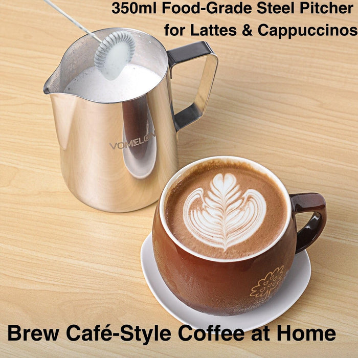 Electric Milk Frother Handheld - Compact Foam Maker with Stand & Accessories, Perfect for Coffee, Cappuccinos, Lattes, & More - Grill Parts America