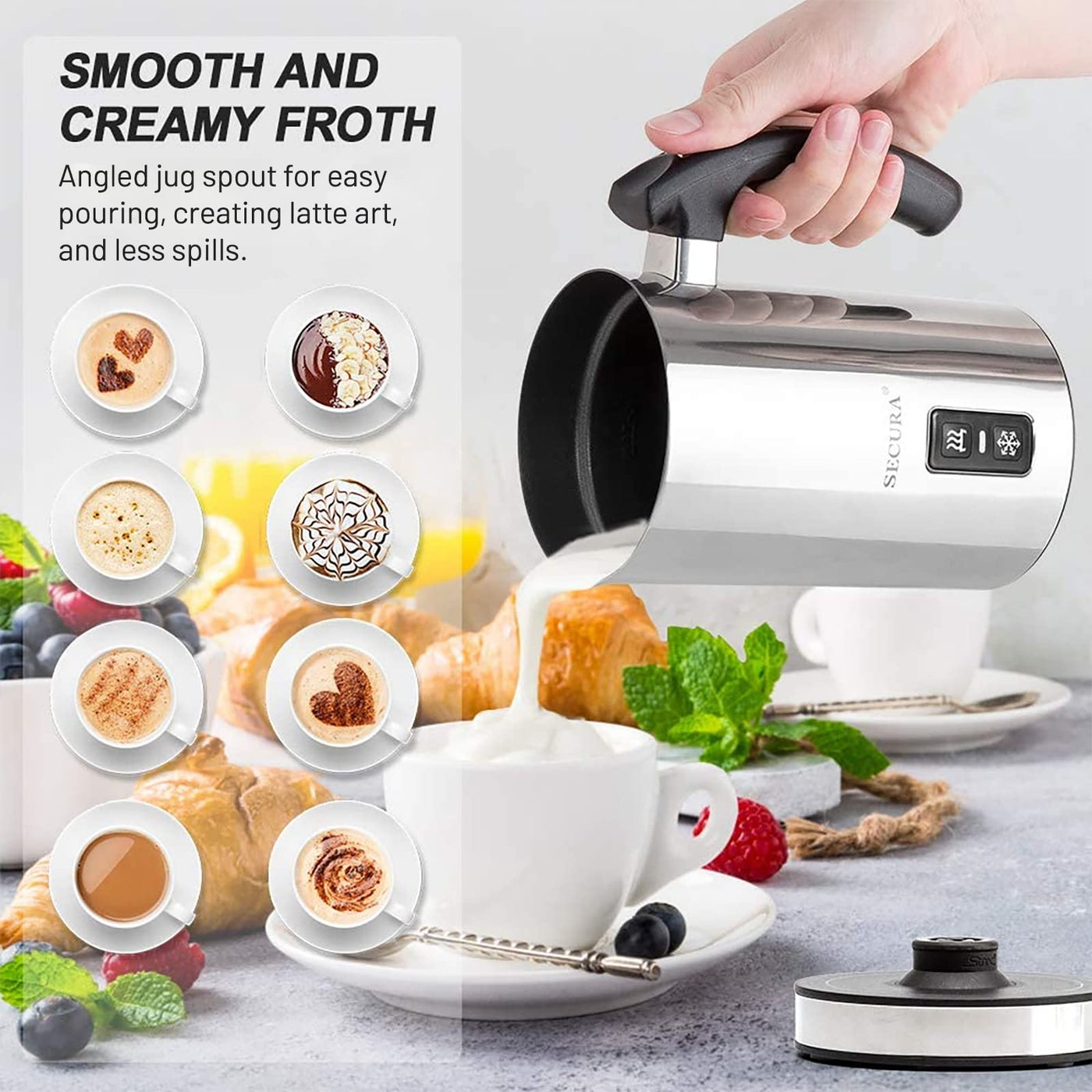 Automatic Electric Milk Frother and Warmer - Thumbnail 2
