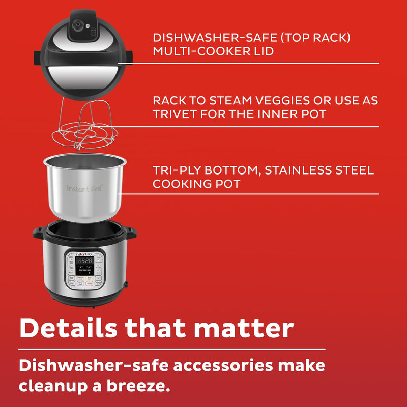Instant Pot Duo 7-in-1 Mini Electric Pressure Cooker, Slow Rice Cooker, Steamer, Sauté, Yogurt Maker, Warmer & Sterilizer, Includes Free App with over 1900 Recipes, Stainless Steel, 3 Quart - Grill Parts America
