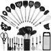 Kitchen Utensil Set-Silicone Cooking Utensils-33 Kitchen Gadgets & Spoons for Nonstick Cookware-Silicone and Stainless Steel Spatula Set-Best Kitchen Tools, Useful Pots and Pans Accessories - Grill Parts America