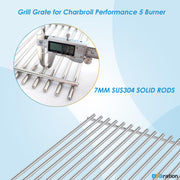 17" Grill Grate for Charbroil Performance 5 Burner 463448021 463449021 463450022 463451022 463455021 , Stainless Steel Cooking Grate for Charbroil Grill Replacement Parts G426-0004-W1 G426-0005-W1 - Grill Parts America