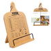 Femicgal Cookbook Stand for Kitchen Counter, Bamboo Cookbook Holder, Foldable Cook Book Holder, Adjustable Recipe Book Stand, Cook Book Stand with Measurement Conversion Chart - Grill Parts America