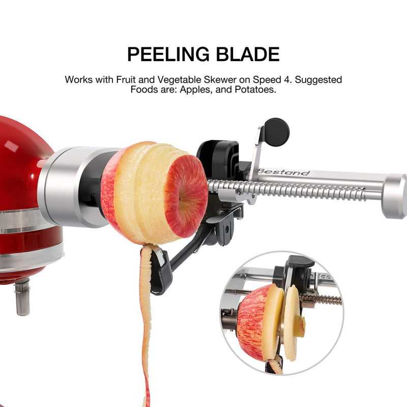Bestand Spiralizer Attachment Compatible with KitchenAid Stand Mixer, Comes with Peel, Core and Slice, Not KitchenAid Brand Spiralizer Attachment (5 Blades) - Grill Parts America