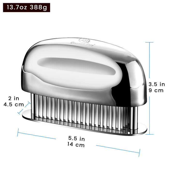 Meat Tenderizer Tool, Ultra Sharp Needle Blades 100% Stainless-Steel, Heavy-Duty Kitchen Gadgets, Hand Held Meat Tenderizer Needle Tool, Cooking Gadget for Tenderizing Chicken, Steak, Veal, BBQ - Grill Parts America