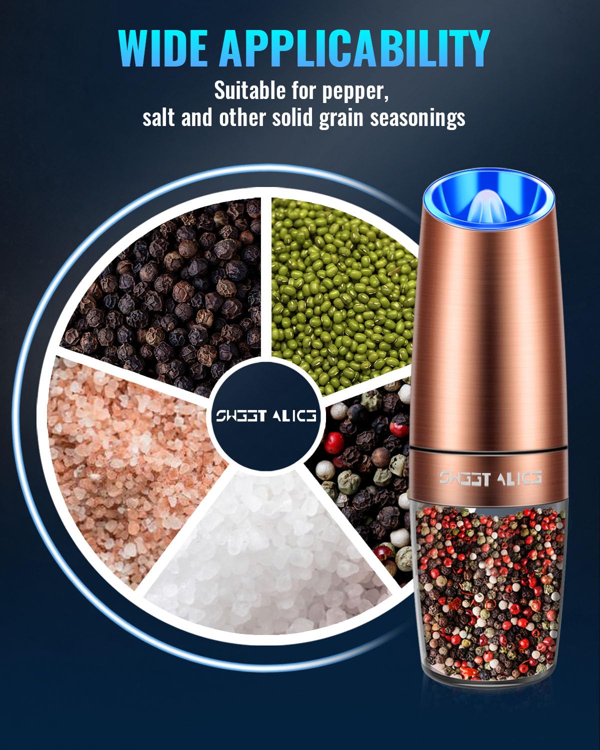 Sweet Alice Gravity Electric Pepper and Salt Grinder - Thumbnail 2
