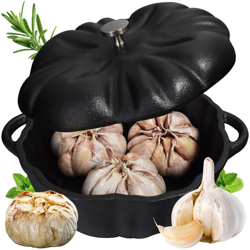 AOKDEER Garlic Roaster, Cast Iron Garlic Roaster for Kitchen Grill Oven, Dining Room, Indoor or Outdoor, BBQ Grill Garlic Tools, Garlic Baker for Picnic Camping Patio Backyard Cooking - Grill Parts America
