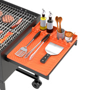 Silicone Grill Mat Compatible with Blackstone, Silicone Griddle Tools Mat with Drip Pad, Spatula Mat for Outdoor Grill Kitchen Counter (Orange) - Grill Parts America