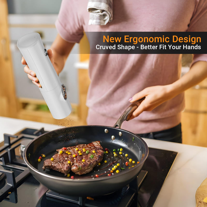Arcselong Electric Salt And Pepper Grinder Set With Type-C Rechargeable Base, No Battery Needed, Adjustable Coarseness Electronic Spice Mill Shakers Salt And Pepper Shakers Refillable - Grill Parts America