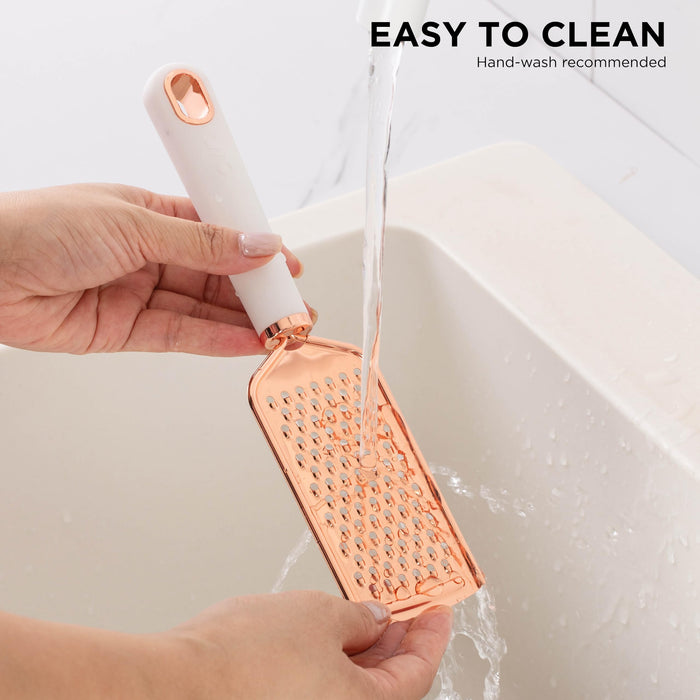 COOK WITH COLOR Kitchen Gadget Set Stainless Steel Utensils with Soft Touch Handles, 7 Pc. Copper, White - Grill Parts America