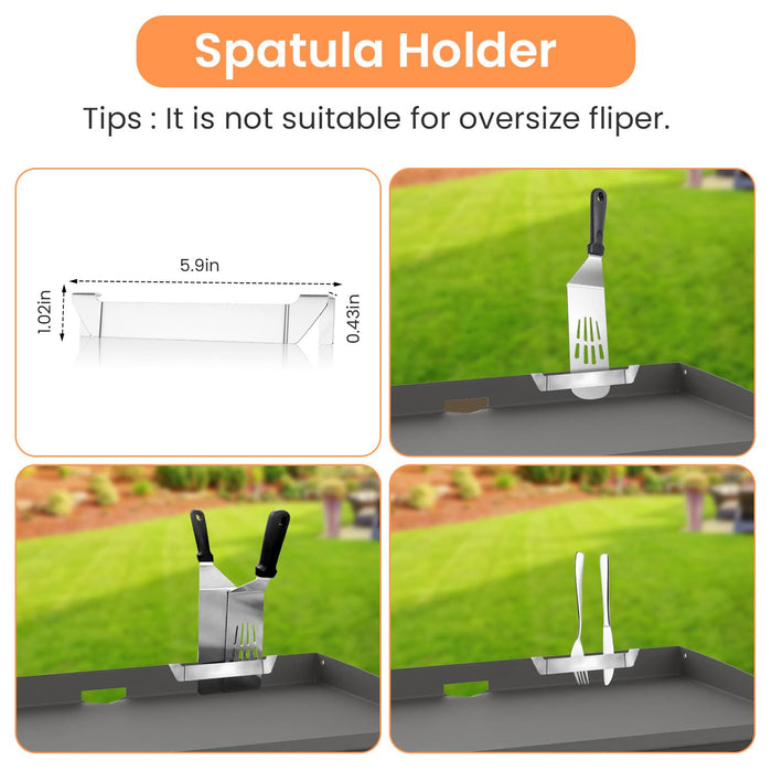 Griddle Accessories Kit for Blackstone,8 Pcs Flat Top Grill Accessories Set with Griddle Spatulas, Scraper, Spatula Holder and Carry Bag for Indoor BBQ/Outdoor Camping - Grill Parts America