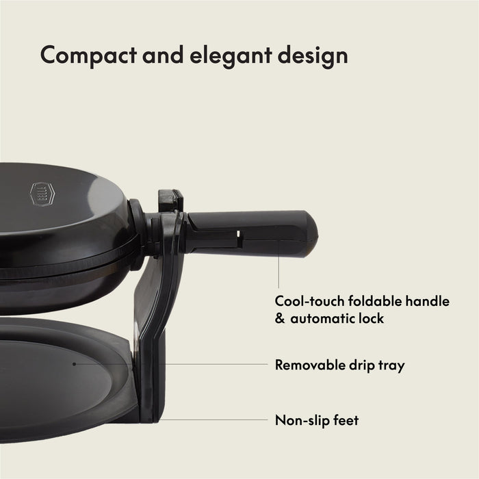 BELLA Classic Rotating Belgian Waffle Maker with Nonstick Plates, Removable Drip Tray, Adjustable Browning Control and Cool Touch Handles, Black - Grill Parts America