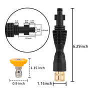 PWACCS Pressure Washer Gun Adapter Kit – Power Washer Gun Fittings with 1/4" Quick Connect Socket – 5 Spray Nozzles Include – Compatible with Ryobi, Powerclean, Portland and Husky - Grill Parts America