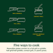 Cuisinart Panini Press, Stainless Steel Griddler, Sandwich Maker & More, 5-IN-1, GR-4NP1 - Grill Parts America