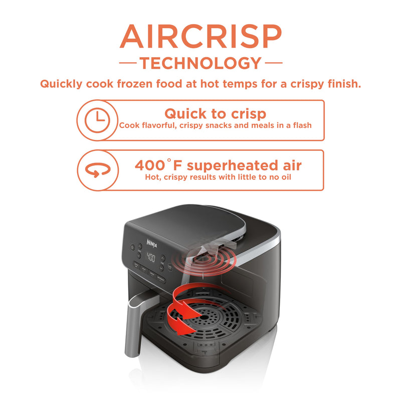 Ninja Air Fryer Pro 4-in-1 with 5 QT Capacity, Air Fry, Roast, Reheat, Dehydrate, Air Crisp Technology with 400F for hot, crispy results in just minutes, Nonstick Basket & Crisper Plate, Grey, AF141 - Grill Parts America