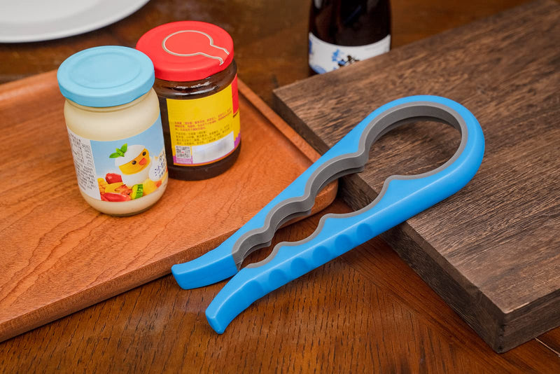 Bloss Anti-skid Jar Opener Jar Lid Remover Rubber Can Opener Kitchen Grippers To Remove Stubborn Lids, Caps and Bottles Great Kitchen Gadgets For Small Hands or Seniors,Blue - Grill Parts America