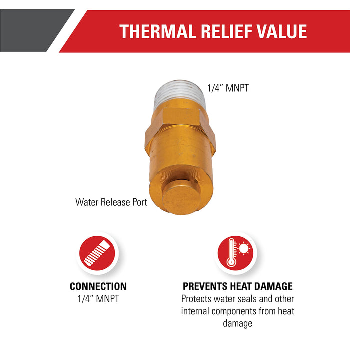 Simpson Cleaning 7101359 Thermal Relief Valve for Gas Powered Pressure Washer Pumps, Gold - Grill Parts America