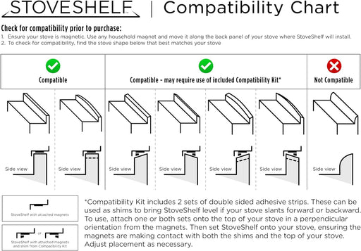 StoveShelf 30" Length Black Magnetic Shelf for Kitchen Stove - Kitchen Storage Solution with Zero Installation - Over Stove Spice Rack Organizer - Grill Parts America