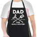 APRON DADDY Apron for Men - Dad The Man The Myth The Grill Master - Adjustable Large 1 Size Fits All - Poly/Cotton Apron with 2 Pockets - BBQ Gift Apron for Father, Husband, Chef - Grill Parts America