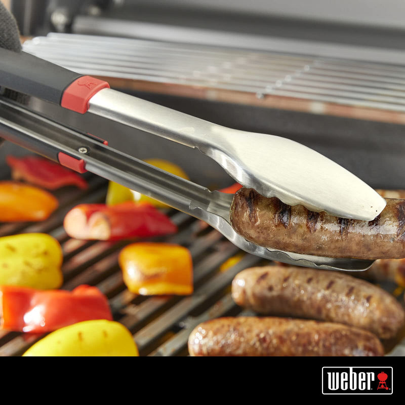 Weber 6317 Grill Tongs, Black/Silver, 40.64 cm*4.064 cm*4.3942 cm - Grill Parts America