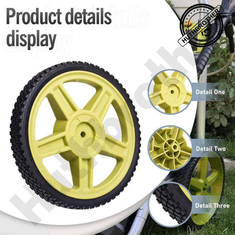 Huthbrother 2-pack 12 x 1.75-inch replacement wheels with 1/2-inch hub for Homelite and Ryobi patio equipment