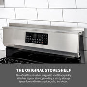 StoveShelf 30" Length Black Magnetic Shelf for Kitchen Stove - Kitchen Storage Solution with Zero Installation - Over Stove Spice Rack Organizer - Grill Parts America