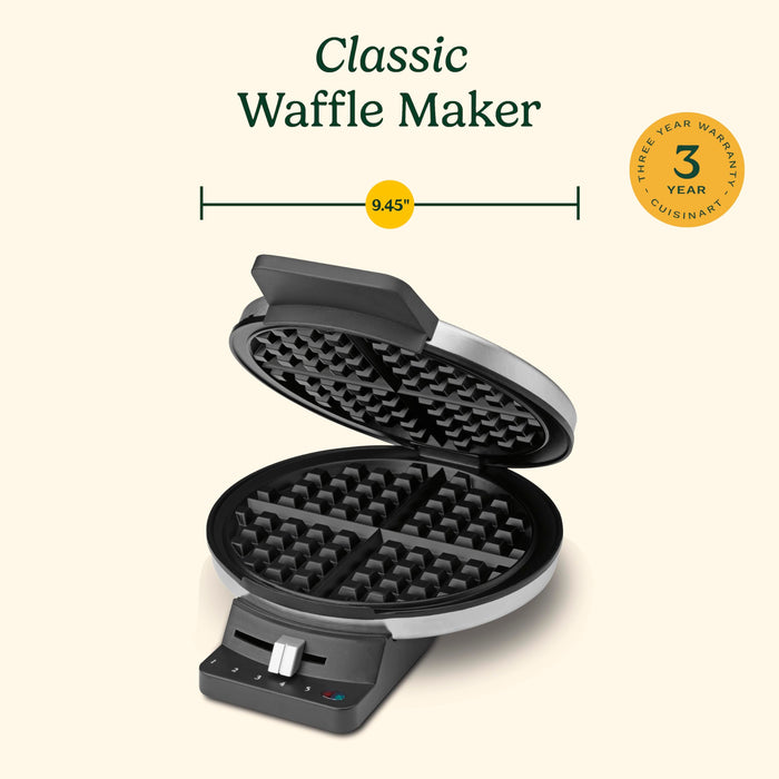 Cuisinart WMR-CAP2 Round Classic Waffle Maker, Brushed Stainless,Silver - Grill Parts America