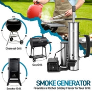 EUTRKei Smoke Tube for Pellet Smoker, Smoke Generator with Air Pump - Continuous Billowing Smoke, Hot or Cold Smoking, for Any Grill or Smoker, Automatic Grill Accessories to Provide Smoking - Grill Parts America