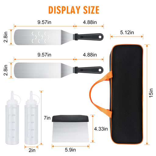 Blackstone Griddle Accessories Kit, 6pcs Blackstone Accessories kit for Blackstone and Camp Chef, Griddle Accessories Kit with Griddle Spatula& Carry Bag, Great for Outdoor BBQ, Teppanyaki and Camping - Grill Parts America