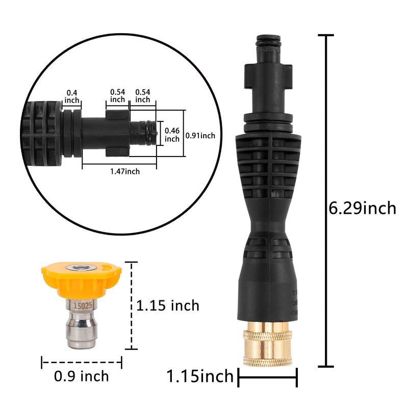 M MINGLE Foam Cannon, Replacement Parts for Portland Husky and Ryobi Pressure Washer, with 5 Nozzle Tips, 1/4 Inch Quick Connector - Grill Parts America