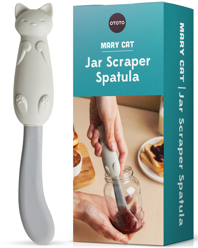 OTOTO Jar Scraper Spatula - Silicone Scraper, Cute Kitchen Accessories, Unique Fun Cooking Kitchen Gadgets for Foodies - BPA-free & 100% Food Safe (Mary Cat) - Grill Parts America