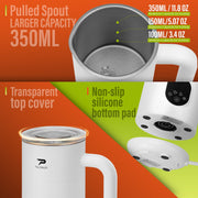 Milk Frother, Electric Milk Frother and Steamer 4 in 1 Automatic Coffee Steamer Frother, 11.8OZ / 350ML Warm and Cold Foam Frother For Coffee,Latte, Cappuccino, Macchiato, Hot Chocolate, White - Grill Parts America