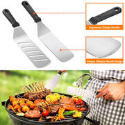 Blackstone Griddle Accessories Kit and Burger Press, 122 PCS Griddle Grill Tools Set for Blackstone Stainless Steel Grill BBQ Spatula Utensils Set with Storage Bag - Grill Parts America