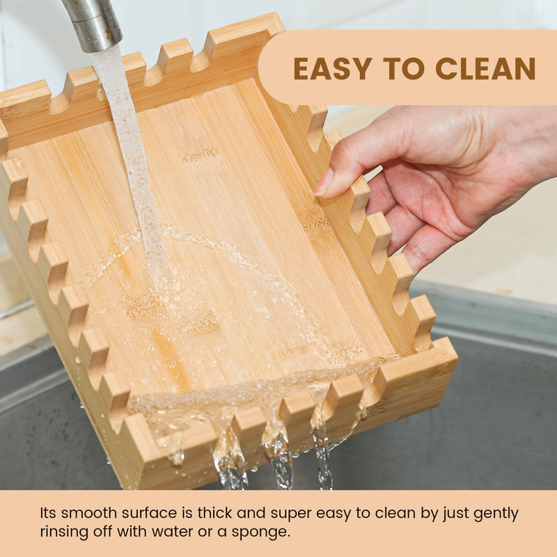 Bamboo Multi-Spoon Rest, Large Baking Tool Holder Rack, YORSEEK BBQ Grill Utensil Holder for Spatulas, Tongs, Ladles, Barbecue Grill Accessories Storage Organizer Multifunction Kitchen Gadgets - Grill Parts America